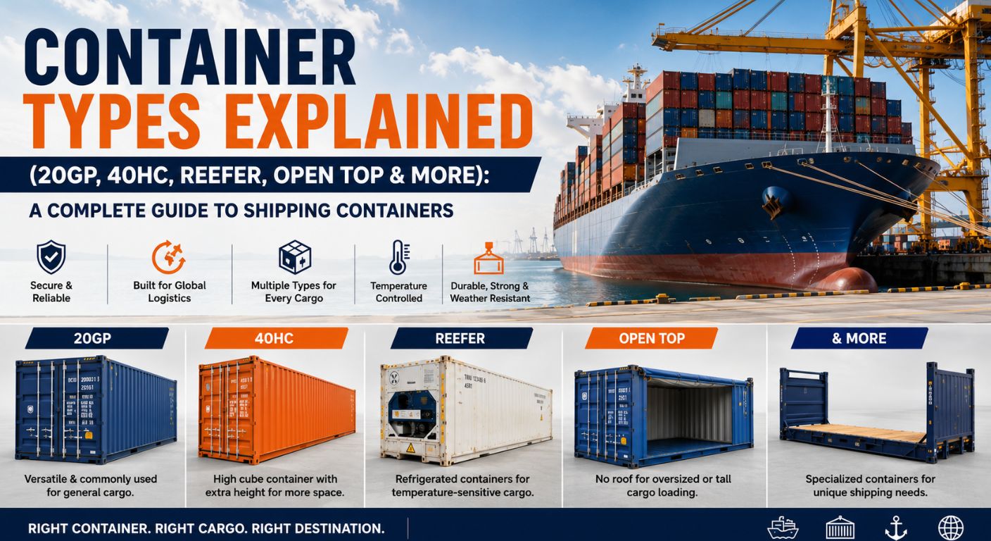 Container Types Explained (20GP, 40HC, Reefer, Open Top & More): A Complete Guide to Shipping Containers